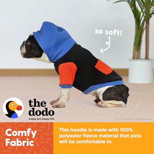 The Dodo Dog Hoodie, Black Colorblock, Size Medium; Everyday Apparel for Dogs, Cute Dog Sweatshirt, Cute Clothes - size: Medium