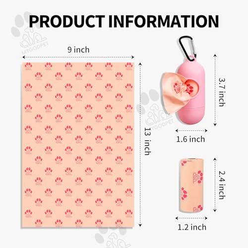 Dog Poop Bags Rolls with Dispenser 150 Count Biodegradable Poop Bags for Dog and Cat Cherry Blossom Scented Waste Bag Leak Proof Doggie Poop Bag Doggy Trash Bag Pink - color: A-Pink(Cherry Blossom)-1 Dispenser+150 Bags, size: 1 Count (Pack of 150)