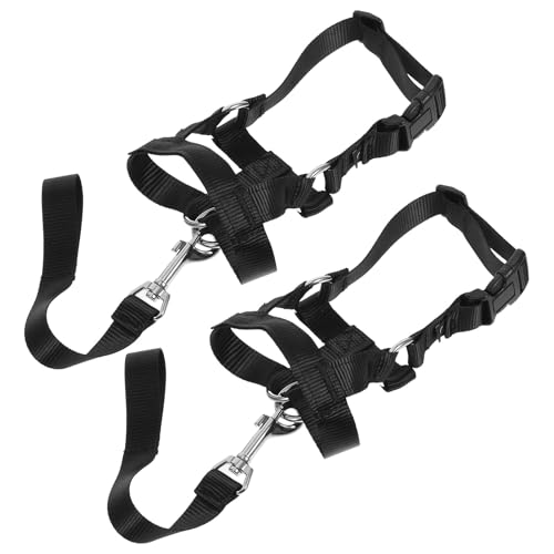 Healifty Adjustable Soft Dog Muzzle 2pcs Set Large Size Pet Grooming Mask for Training Walking and Travel