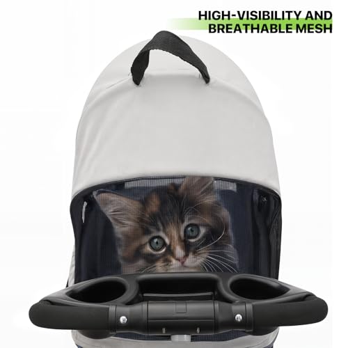 Magshion Foldable Pet Stroller, 3-in-1 Dog Travel Jogger with Detachable Carrier, Cup Holder, Storage Basket, Folding Carrier for Small/Medium Dogs & Cats Up to 33 lbs, Navy Blue - color: Navy Blue, style: Up to 33 lbs