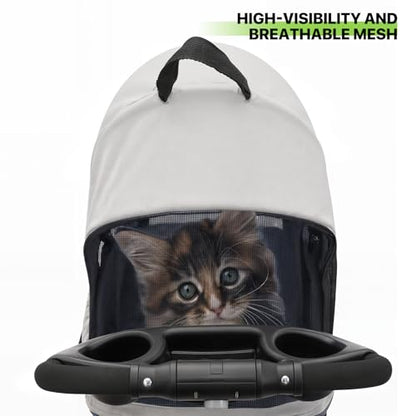 Magshion Foldable Pet Stroller, 3-in-1 Dog Travel Jogger with Detachable Carrier, Cup Holder, Storage Basket, Folding Carrier for Small/Medium Dogs & Cats Up to 33 lbs, Navy Blue - color: Navy Blue, style: Up to 33 lbs
