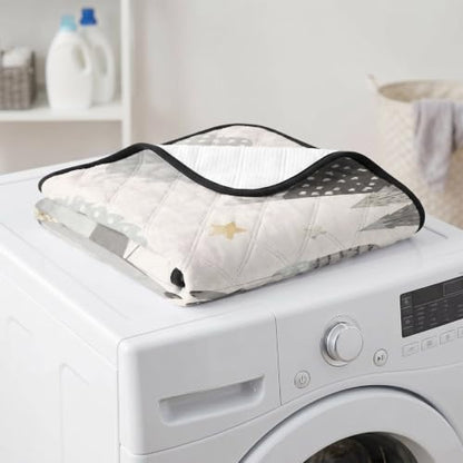 Panda Elephant Hot Air Balloon Washable Pee Pads for Dogs, Charcoal Gray Silver Reusable Puppy Pad Waterproof & Non-Slip, Multi-Use Potty Training Mat for Crates, Indoor, Outdoor 24"x18" - size: 24"x18"