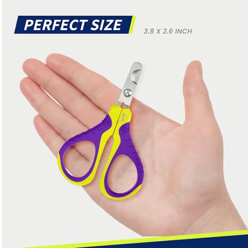 WePet Pet Nail Clippers U07.1, Professional Claw Trimmer, Bended Scissor Special for Cats, Kittens, Dogs, Puppies, Small Animals, Yellow/Purple - color: #16 Yellow/Purple