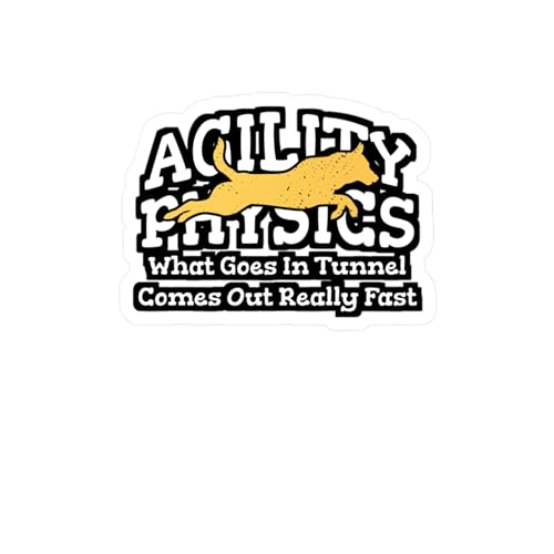Generic Agility Physics What Goes in Tunnel Comes Out Really Fast | Dog-Trainer Sticker | Agility Decals | Dog-Trainer Gift Satin, Kiss-Cut, 3"" x 4"", White - size: 3" x 4"