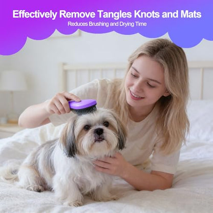 Small Dog Brush - Puppy Hair Brush- Grooming Tool for Teddy, Yorkies, Maltese, Shih Tzu, Chihuahua (Purple) - color: Purple