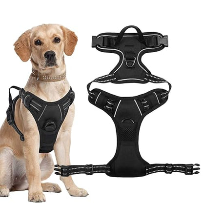 Escape Proof Dog Harness | No-Pull Pet Harness - Reflective No-Pull No-Choke Pet with 2 Clips Dog for Dogs Puppy Cats Outdoor Training