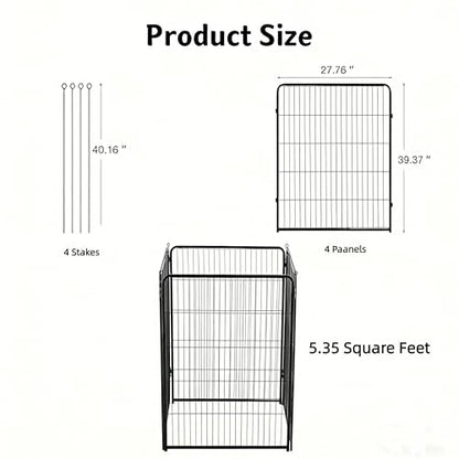 Simple Deluxe Dog Playpen Outdoor Indoor, 40 Inch 4 Panels Dog Fence for Small Dogs Puppy, Perfect Dog Pen for Camping, Yard, RV, Garden Fence, Black - size: 40 Inch 4 Panels