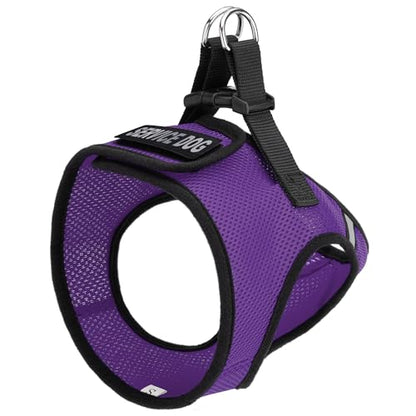 Dogline Boston Step in Mesh Dog Harness with Service Dog Patch No Choke Pet Vest Soft Gentle Padded Chest Halter for Puppies Small Medium and Large Dogs 21 to 24 inches Girth Purple - color: Purple, size: Girth 21 to 24"