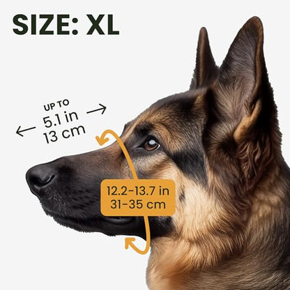 BronzeDog Dog Muzzle German Shepherd Wire Basket Metal Mask Leather Adjustable Medium Large Pets (XL) - size: XL