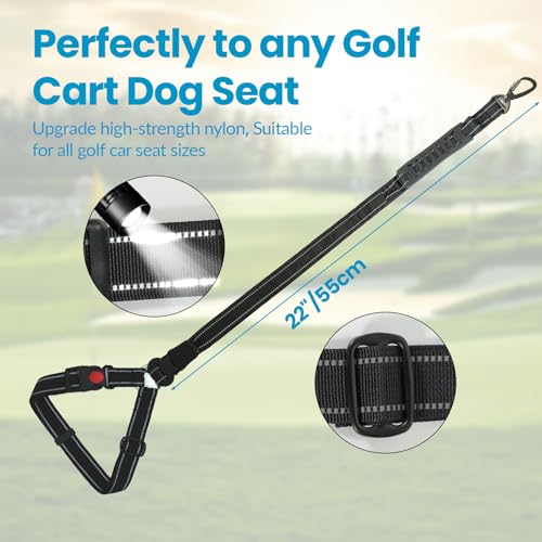 Doggie Seat Leash for Golf Cart, Pet Dog Seat Belt Harness for Car, Collar,Golf cart Dog Belt, Pet Safety Protection