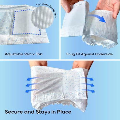 HONEY CARE All-Absorb A25 Male Dog Wrap, 50 Count, Medium, White - size: Medium -50 Count ( Pack of 1)