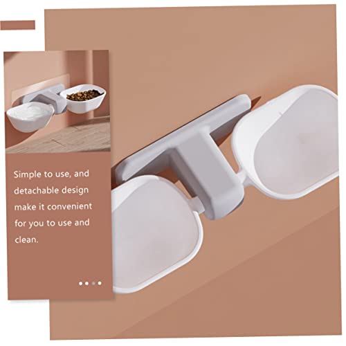 Yardwe Wall Mounted Dual Bowl Pet Feeder for Food and Water Creative Hanging Cat Feeding Station Pet Food Container for Cats Dogs and Rabbits Easy to Install