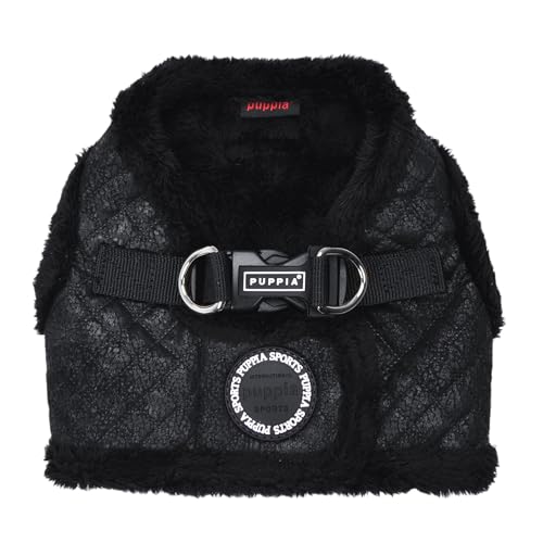 Puppia Douglas Vest Dog Harness Step-in Warm Winter Diamond Pattern for Small and Medium Dog, Black, X-Large - color: Black, size: X-Large