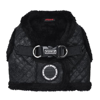 Puppia Douglas Vest Dog Harness Step-in Warm Winter Diamond Pattern for Small and Medium Dog, Black, Medium - color: Black, size: Medium