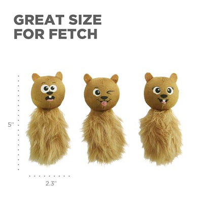 Outward Hound Nina Ottosson Plush Replacement Chipmunk Toys for Snuffle N' Treat Dog Ball Puzzle - 3 Pack - color: Extra Chipmunks (Brown)