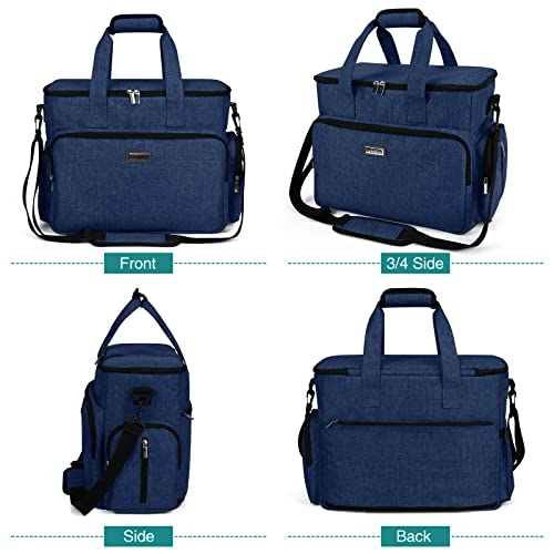 BAGLHER Dog Travel Bag, Pet Travel Bag (ALL Pet Travel Supplies), With 2 Pet Food Containers and 2 Collapsible Silicone Bowls; Essential Kits for Pet Travel Dark Blue - color: Dark Blue, size: Large