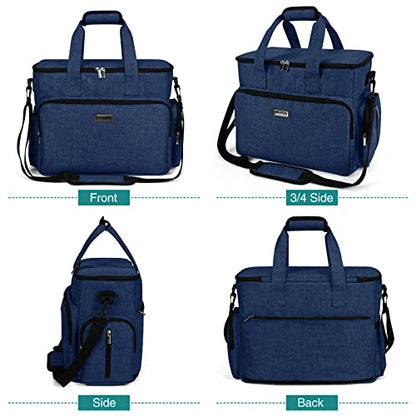 BAGLHER Dog Travel Bag, Pet Travel Bag (ALL Pet Travel Supplies), With 2 Pet Food Containers and 2 Collapsible Silicone Bowls; Essential Kits for Pet Travel Dark Blue - color: Dark Blue, size: Large