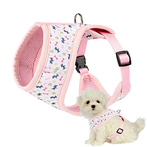 Mile High Life Step in Dog Harness for Small Dogs No Pull, Easy Get on Air Mesh Vest Harness, Adjustable Easy Closures Both Neck and Chest (Pink, L Chest 21.6"-43.2") - color: Vest Harness Pink, size: L Chest 21.6"-43.2"
