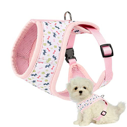 Mile High Life Step in Dog Harness for Small Dogs No Pull, Easy Get on Air Mesh Vest Harness, Adjustable Easy Closures Both Neck and Chest (Pink, L Chest 21.6"-43.2") - color: Vest Harness Pink, size: L Chest 21.6"-43.2"