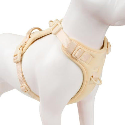 No Pull Dog Harness, Puppy Vest with Front Clip for Small Medium Large Sized Dog(Light Yellow,L) - color: Light Yellow, size: L(Neck:20.9-31.5", Chest:24.8-37.4")