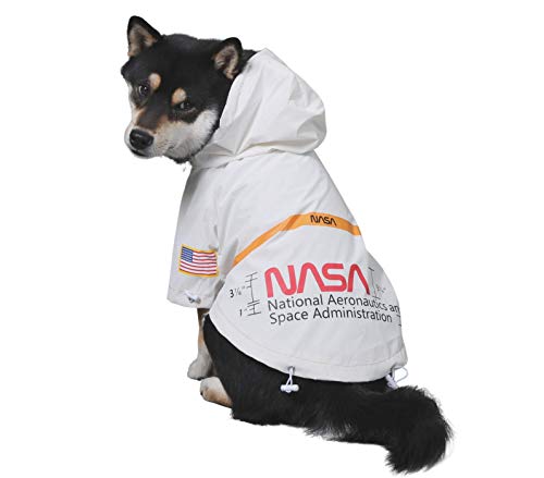 ChoChoCho NASA Dog Raincoats, Reflective Rain Jacket Water Proof, Dog Clothes, Cat & Puppy Stylish Streetwear Outfit (White, S) - color: NASA-White, size: S (Chest: 9.5''-13' / Suggest: 2-5 lbs)