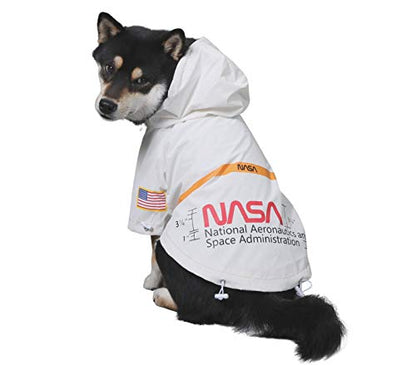ChoChoCho NASA Dog Raincoats, Reflective Rain Jacket Water Proof, Dog Clothes, Cat & Puppy Stylish Streetwear Outfit (White, S) - color: NASA-White, size: S (Chest: 9.5''-13' / Suggest: 2-5 lbs)
