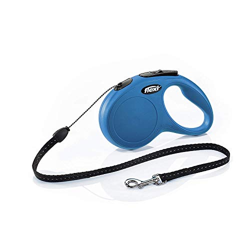 FLEXI New Classic Retractable Dog Leash (Cord), 16 ft, Small, Blue - size: 16 Foot (Pack of 1)