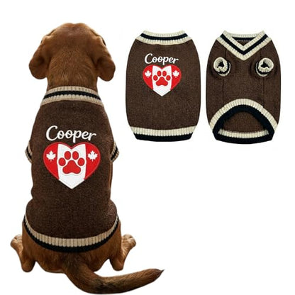 Custom Embroidered Flag Dog Sweater, Personalized Knit Pet Clothes, City with Name Graphic Pullover Apparel, Winter Warm Soft Puppy Cats, Gift for Pet Lovers Gift#2 - color: Gift#2