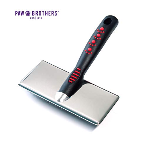 Ryan's Pet Supplies Paw Brothers Flat Slicker Brush for Dogs, Dog Brush for Long Haired Dogs, Professional Grade, Coated Tips, Gentle on Skin, Maximum Coverage, Large 4.5" x 2" - size: Large