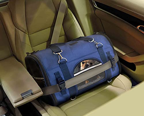 6-in-1 Sturdy Pet Carrier Backpack, Front Pack, Shoulder Bag, Pet Hand Bag, Car Seat Crate, Soft-Sided pet Carrier, Small Dog & Cat Travel Carrier, Size Large for Pets 18-21” Long, by Natuvalle. - size: L: For pets 18-21” Long, 14” High & MAX 22 Lb