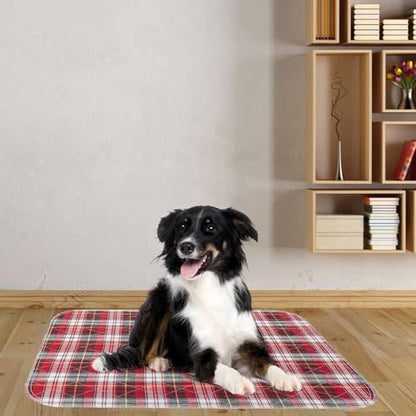 KOOLTAIL Reusable Puppy Pads, 2 Pack Washable Pee Pads for Dogs-Waterproof Non-Slip Plaid Puppy Training Pads, Absorbent Whelping Pads for Potty, Crate, Playpen, Bed, Sofa, Dog Large Mat, 36"x 48" - size: 36*48in 2 Pack
