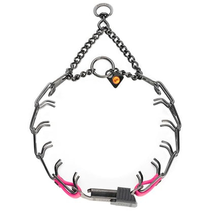 Herm Sprenger Black Stainless Steel Dog Collar with Quick Release ClicLock Buckle and Biothane Insert Training Collar Made in Germany (Passionfruit Pink, 16in x 2.25mm(Neck Size up to 13-14in)) - color: Passionfruit Pink, size: 16in x 2.25mm(neck size up
