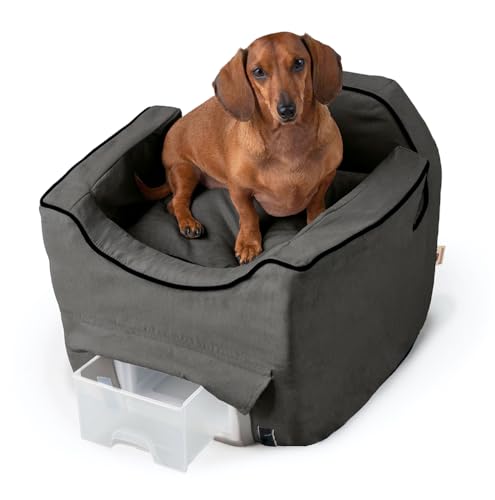Snoozer Luxury Lookout Pet Car Seat, Small Luxury II, Anthracite with Black - color: Anthracite, size: Small