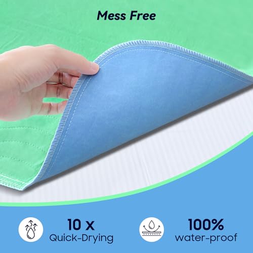 4 Pack 36” x 54” Extra Heavy Absorbency Washable Underpads, Waterproof Nursing Pads Incontinence Bed Pads, Reusable Washable Pee Pads for Dogs, Diaper Changing & Adults, Mattress Protector - size: 4 Pack - 36" x 54"