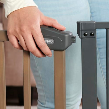 Regalo SAFETY 39" Extra Wide Wood Accent Baby Gate, Pressure Mount for Doorways & Bottom of Stairs, Babies, Toddlers & Pets, Ages 6–24 Months, TESTED & TRUSTED, AMERICAN DESIGNED, FAMILY OWNED - color: Wooden - 30-39.5"w X 30"h