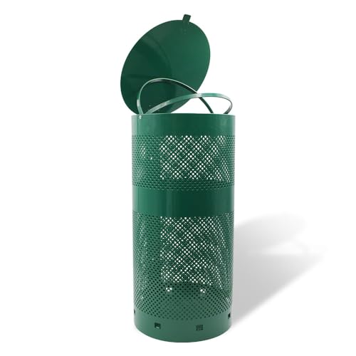 ZERO WASTE USA - The Sentry® Waste Can Gloss Green - 100% Rust-Free, Powder-Coated, Commercial-Grade Aluminum to Withstand Weather. 10-Year Warranty - color: Gloss Green