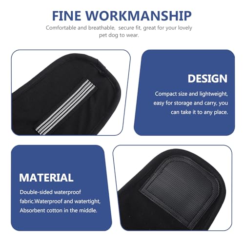 Washable Male Dog Diaper Belly Band, Reusable Breathable Pet Diaper Wrap, Water Absorbent Black Large (70g) for Home Training and Incontinence