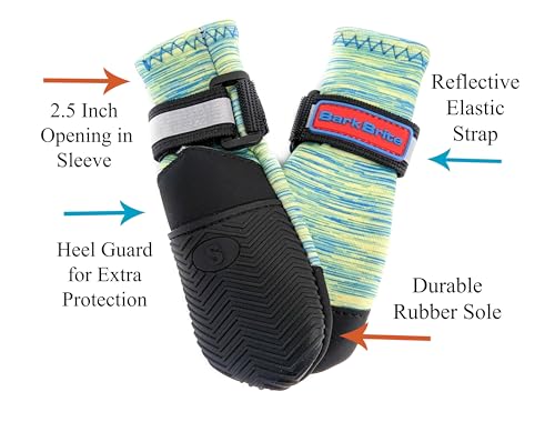 All Weather Neoprene Paw Protector Dog Boots with Reflective Straps in 5 Sizes! (Turquoise Small) - size: Small