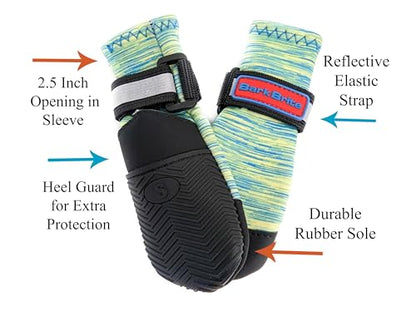 All Weather Neoprene Paw Protector Dog Boots with Reflective Straps in 5 Sizes! (Turquoise Small) - size: Small