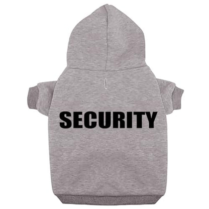 Security Dog Hoodies Clothes Apparel Winter Sweatshirt Warm Sweater Cotton Puppy Hoodie for Small Dog Medium Large Cat Grey, XS - color: Grey, size: X-Small (Chest girth: 11.4")