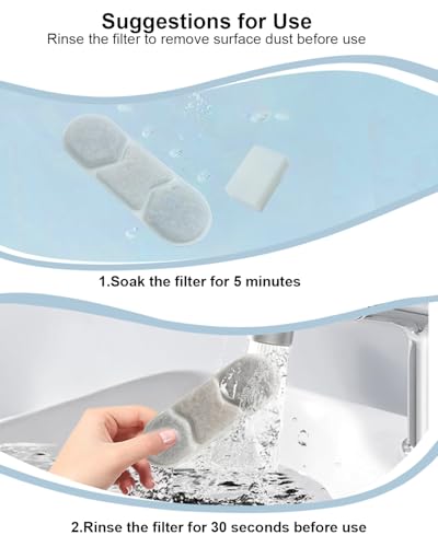 12-Pack Dog Water Fountain Filters Compatible with Zuqqony DYSJ01 12L Water Fountain,Pet Water Replacement Filters fit for MAILOFY WF160 16L & WF120 12L FIYOVA Pet Water Dispenser with Visible Window