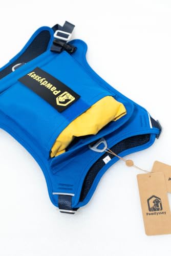2-in-1 Dog Harness with Built-in Raincoat, Waterproof Packable Dog Rain Jacket, Reflective Adjustable Dog Rain Coat with Leash Portal, Royal Blue Harness/Bright Yellow Raincoat, Small - color: Royal Blue Harness / Bright Yellow Raincoat, size: Small