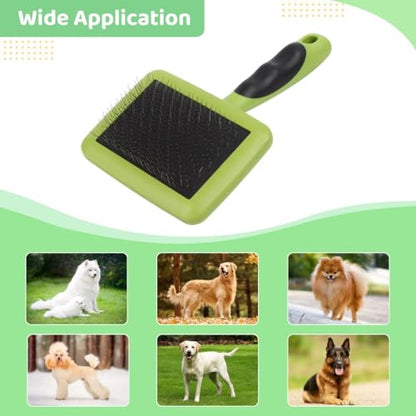 Extra Long Pin Dog Slicker Brush, Firm Grooming & Dematting Brush, Comfortable Hair Removal Tool For Long, Thick Coats
