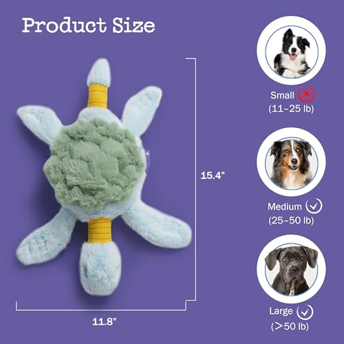 Fuzzwoof Squeaky Dog Toy, New 2025 Turtle Tug of War Crinkle Dog Toy, Tough Large Breed Interactive Stuffed Toy Trianing Fun to Keep Them Busy - style: Turtle
