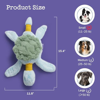 Fuzzwoof Squeaky Dog Toy, New 2025 Turtle Tug of War Crinkle Dog Toy, Tough Large Breed Interactive Stuffed Toy Trianing Fun to Keep Them Busy - style: Turtle