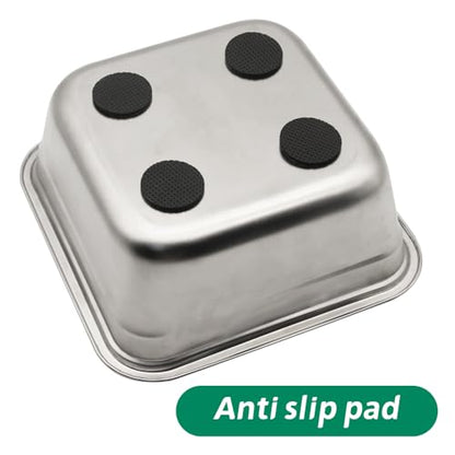 Dog Bowl Stainless Steel Water and Feed Dish with Non-Slip Pads (1.85Gal-2 Sets) - size: 1.85Gal-2 Sets