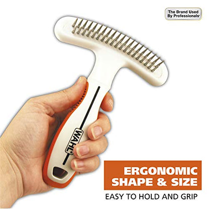 Wahl 2-in-1 Combination Double Row Pet Rake with Hair Shedding Blade for Dog or Cat Fur by The Brand Used by Professionals – Model 858424 - size: 1 Count (Pack of 1)