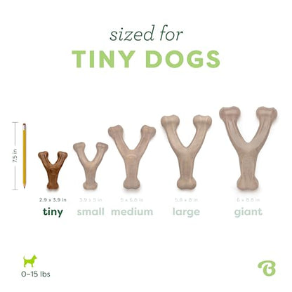 Benebone Wishbone Durable Dog Chew Toy for Aggressive Chewers, Real Bacon Made in USA, Tiny - size: Tiny