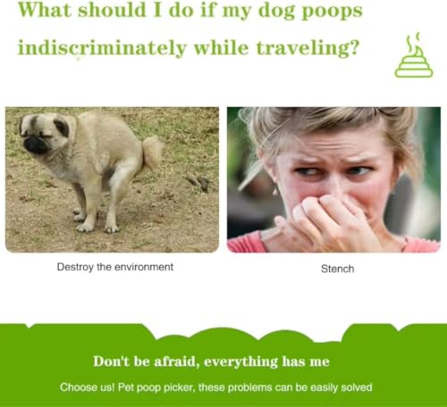 KIVIX 28" Pooper Scooper Pack of 2 Foldable Dog Poop Scoop with Unbreakable Material and Durable Spring - Easy to Use for Grass, Dirt, Gravel - color: BLUE & GREEN 2 pack