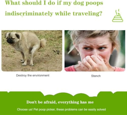 KIVIX 28" Pooper Scooper Pack of 2 Foldable Dog Poop Scoop with Unbreakable Material and Durable Spring - Easy to Use for Grass, Dirt, Gravel - color: BLUE & GREEN 2 pack